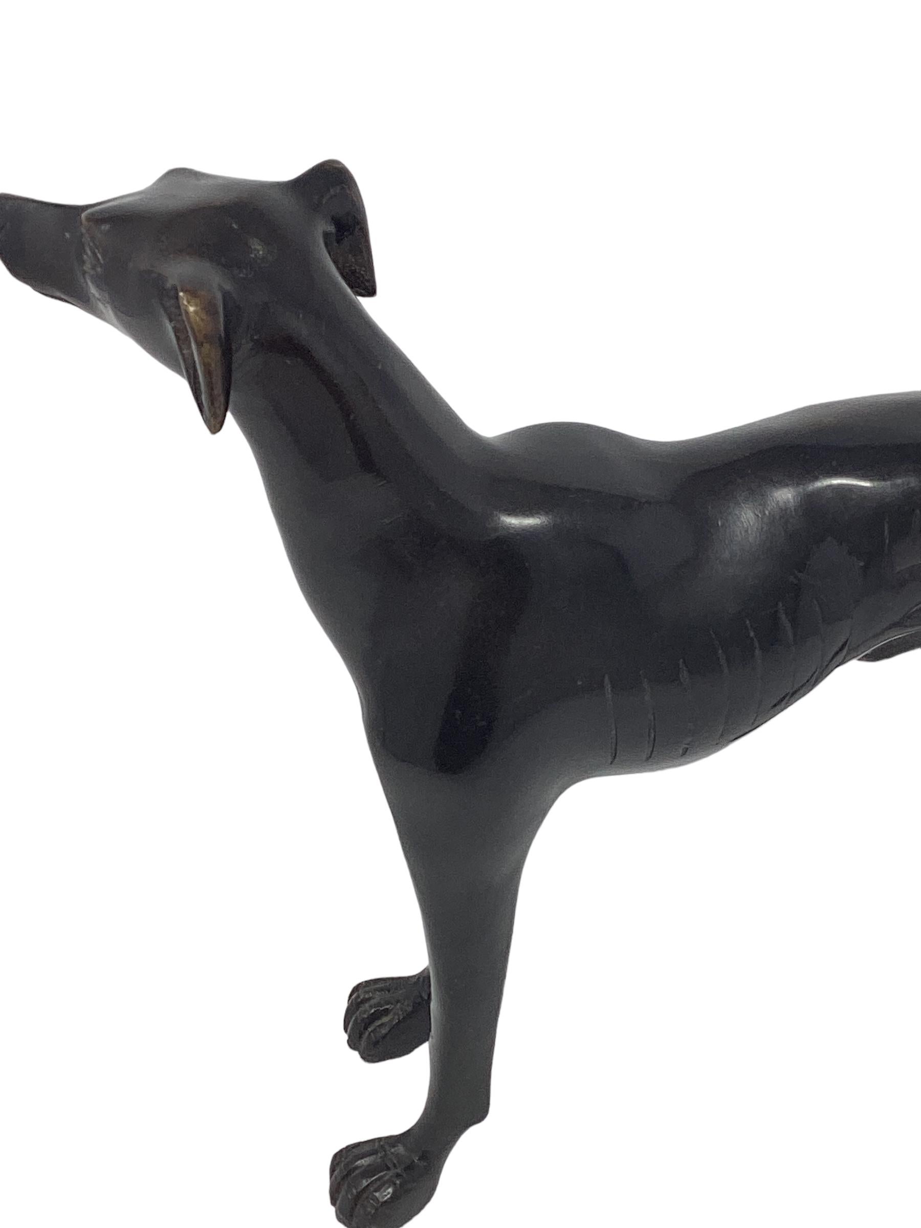 20th Century Vintage Bronze Greyhound or Whippet  For Sale