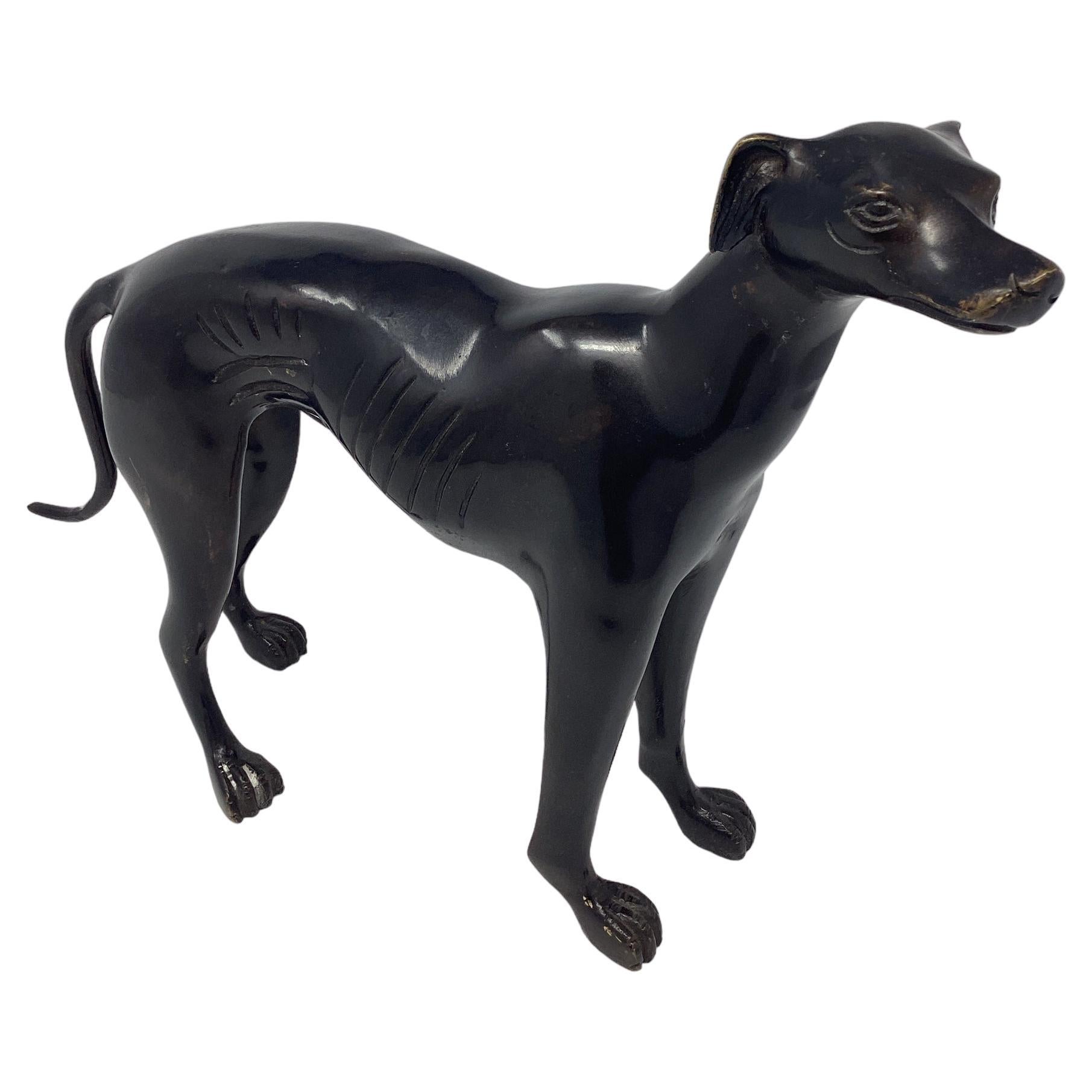 Vintage Bronze Greyhound or Whippet  For Sale