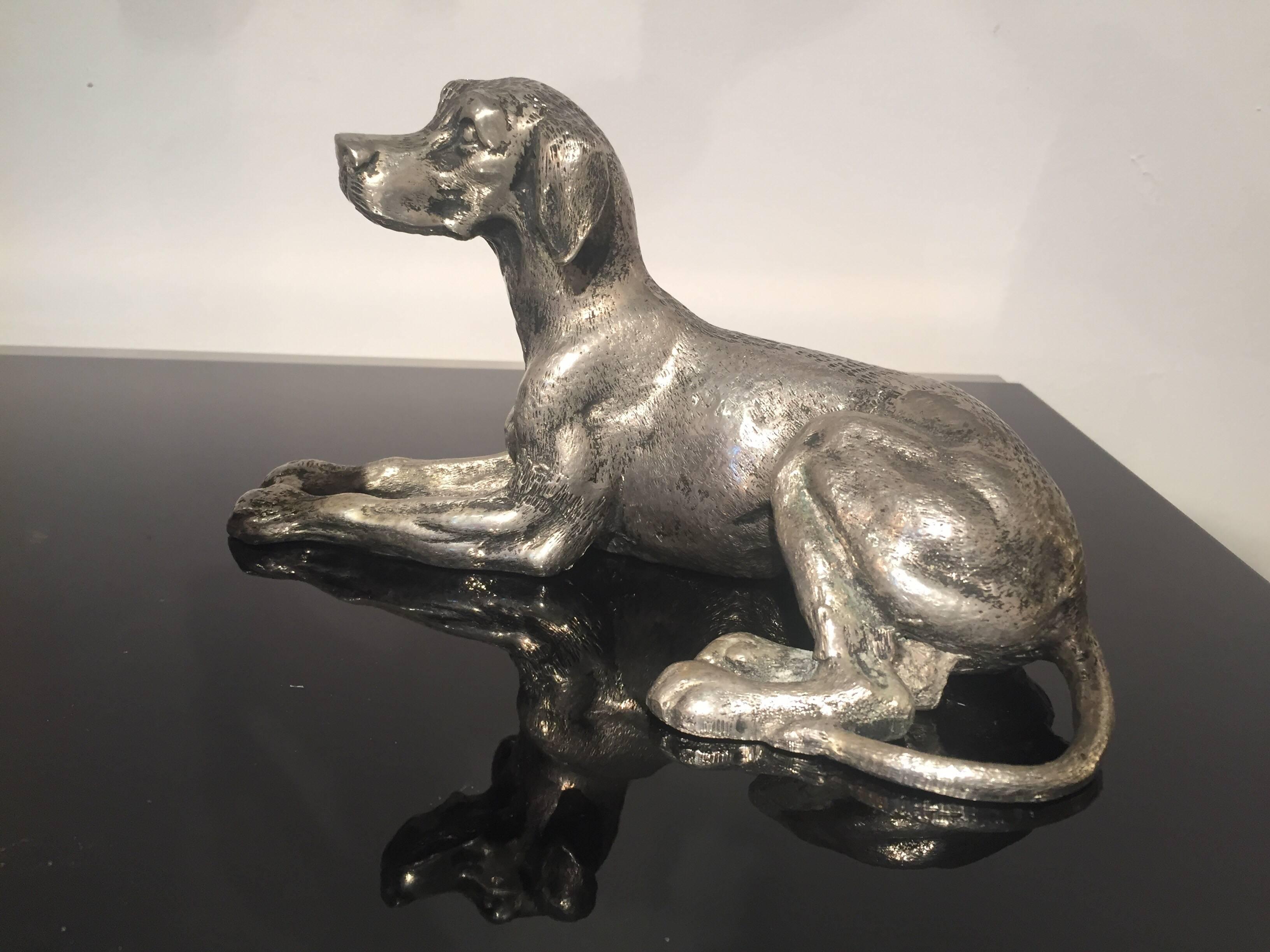 Italiano Cane vintage in bronzo firmato Gucci