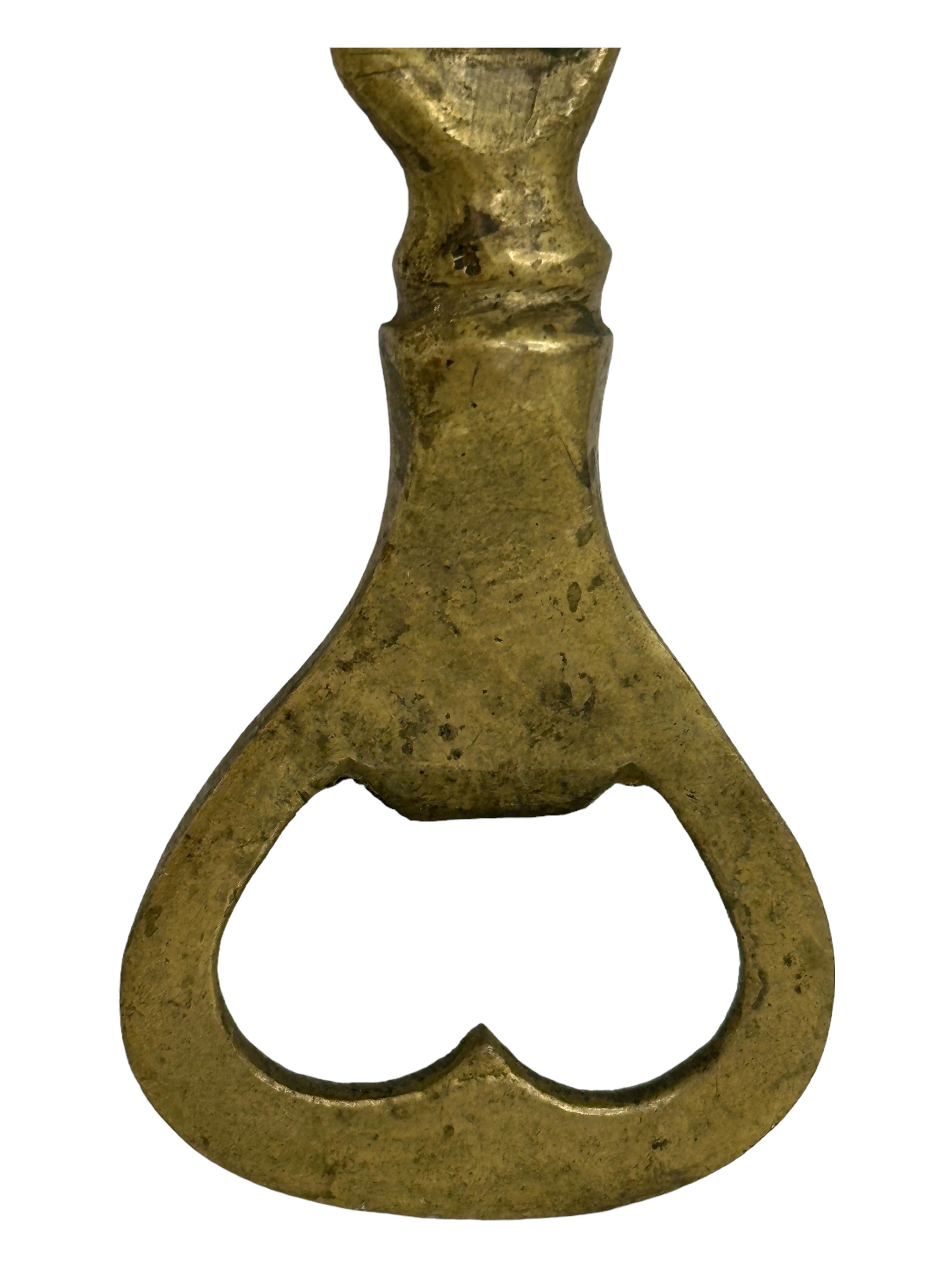 Mid-20th Century Vintage Bronze Hand Bottle Opener hand made Metal Breweriana Barware For Sale