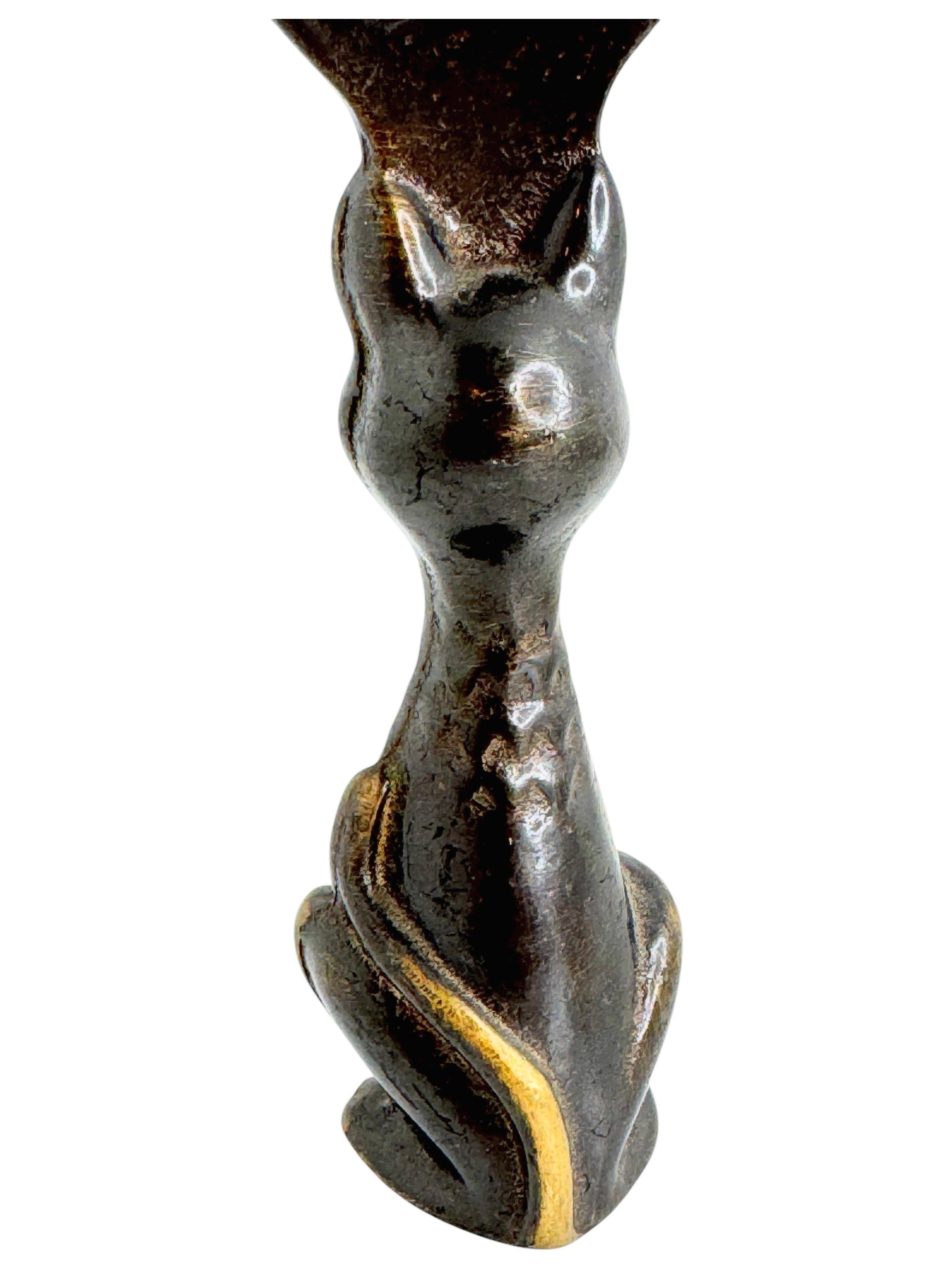Mid-20th Century Vintage Bronze Hand Bottle Opener Mid-Century Modern Metal Breweriana Barware For Sale
