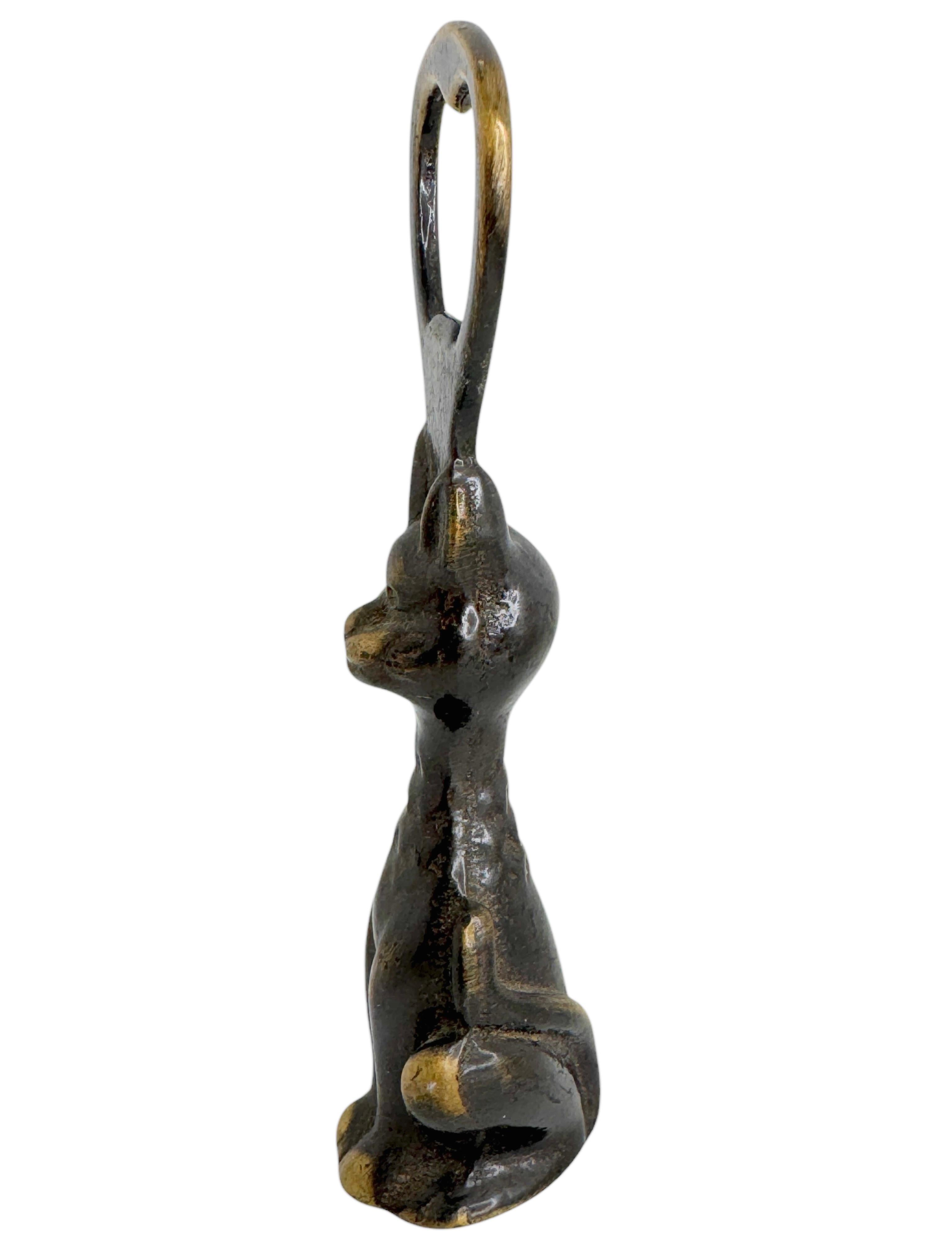 Vintage Bronze Hand Bottle Opener Mid-Century Modern Metal Breweriana Barware For Sale 2