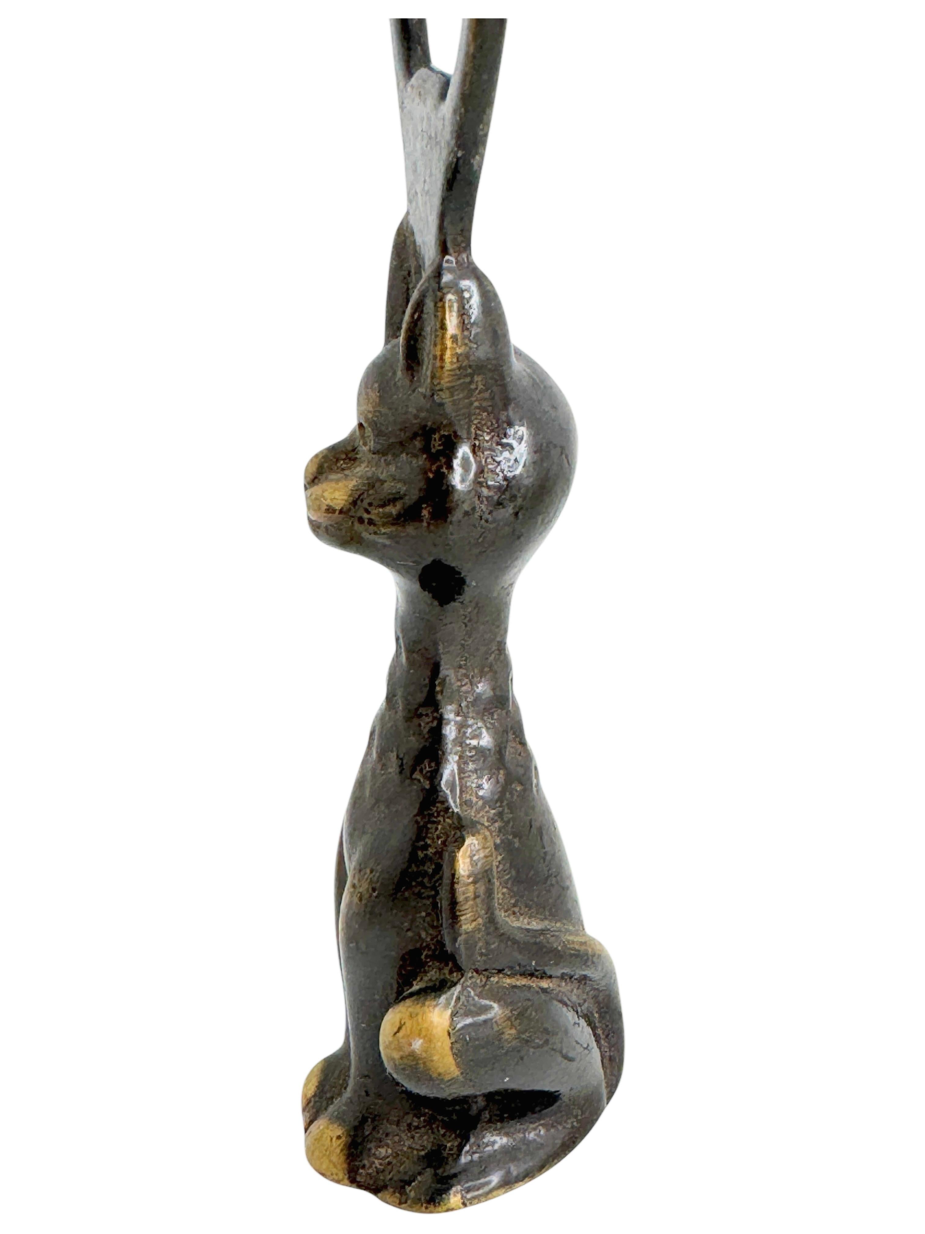 Vintage Bronze Hand Bottle Opener Mid-Century Modern Metal Breweriana Barware For Sale 3