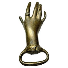 Vintage Bronze-Handflaschenöffner aus der Mitte des Jahrhunderts Modernes Breweriana Bargeschirr aus Metall