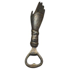 Ouvre-bouteille vintage en bronze mi-siècle moderne Métal Breweriana