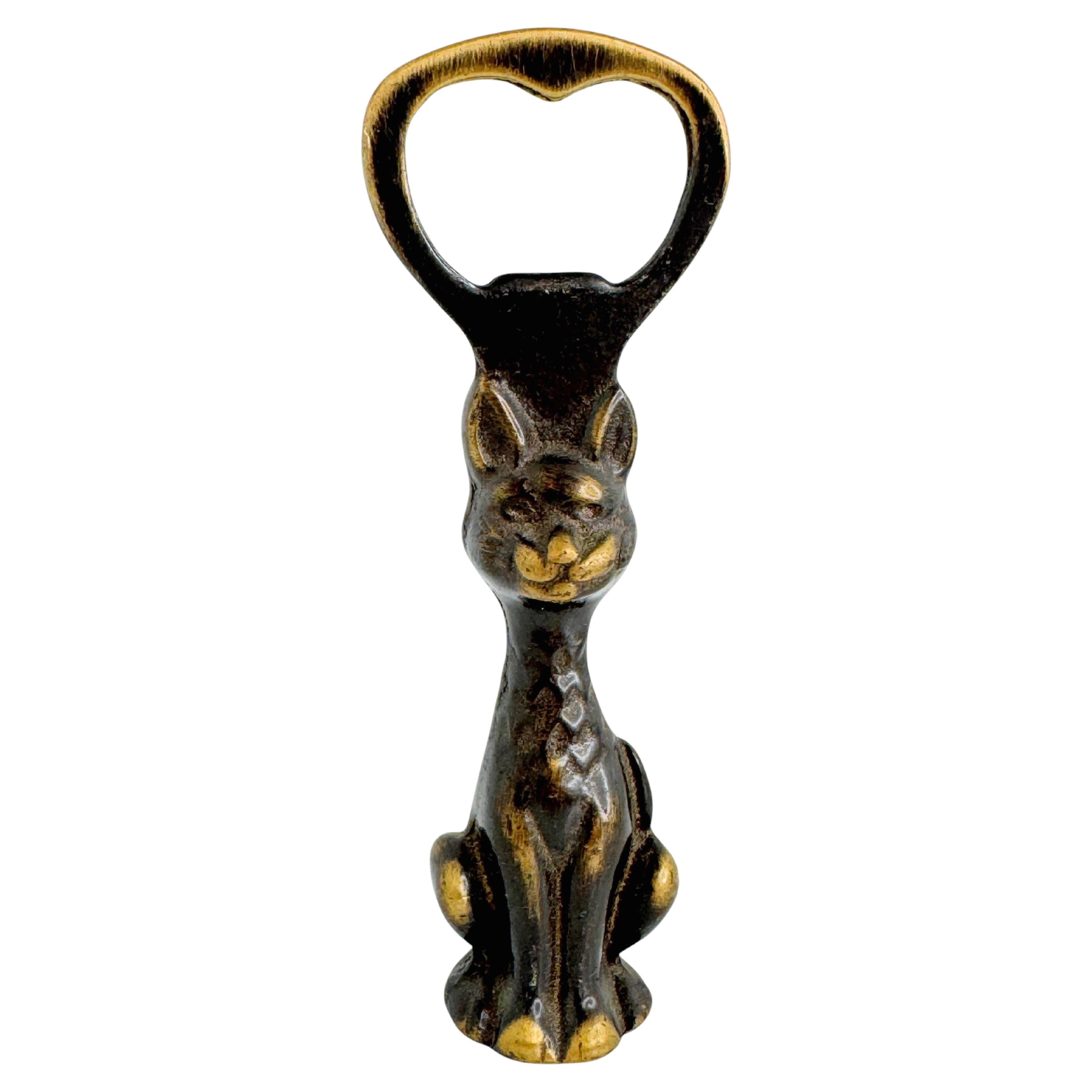 Ouvre-bouteille vintage en bronze mi-siècle moderne Métal Breweriana