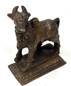 Vintage Bronze Hindu Bronze "Nandi Bull" Cow Sculpture