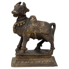 Vintage Bronze Hindu Bronze "Nandi Bull" Cow Sculpture