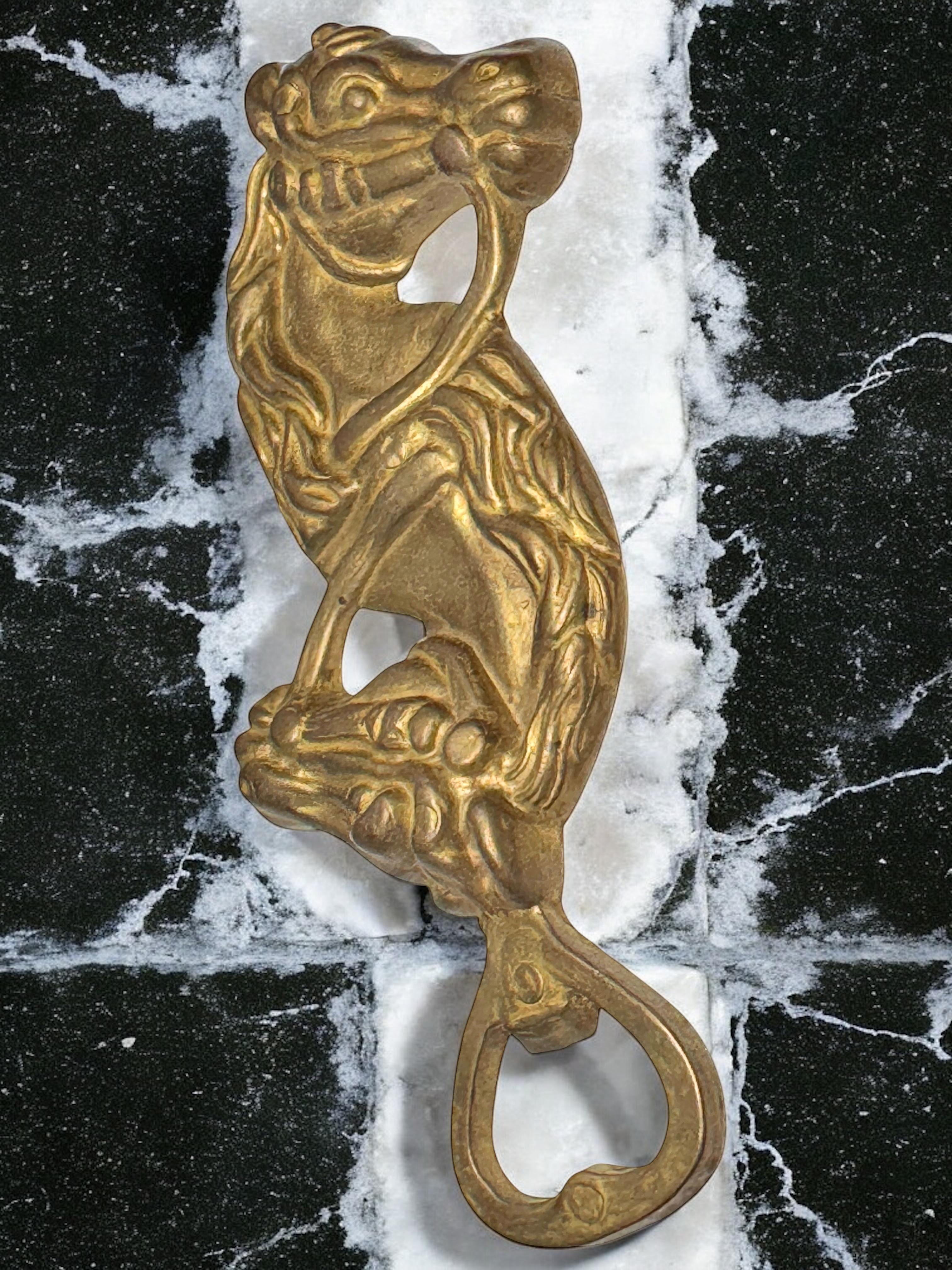 Ouvre-bouteille de bar Breweriana en bronze vintage, moderne du milieu du siècle dernier en vente 7