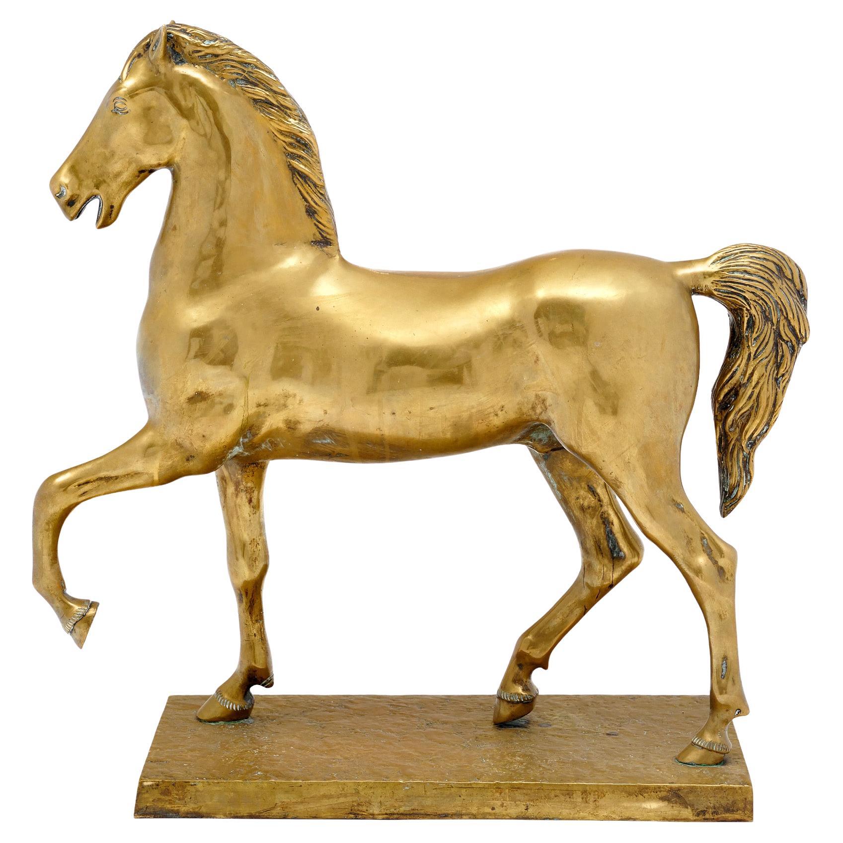 Vintage Bronze Horse Statue after Da Vinci