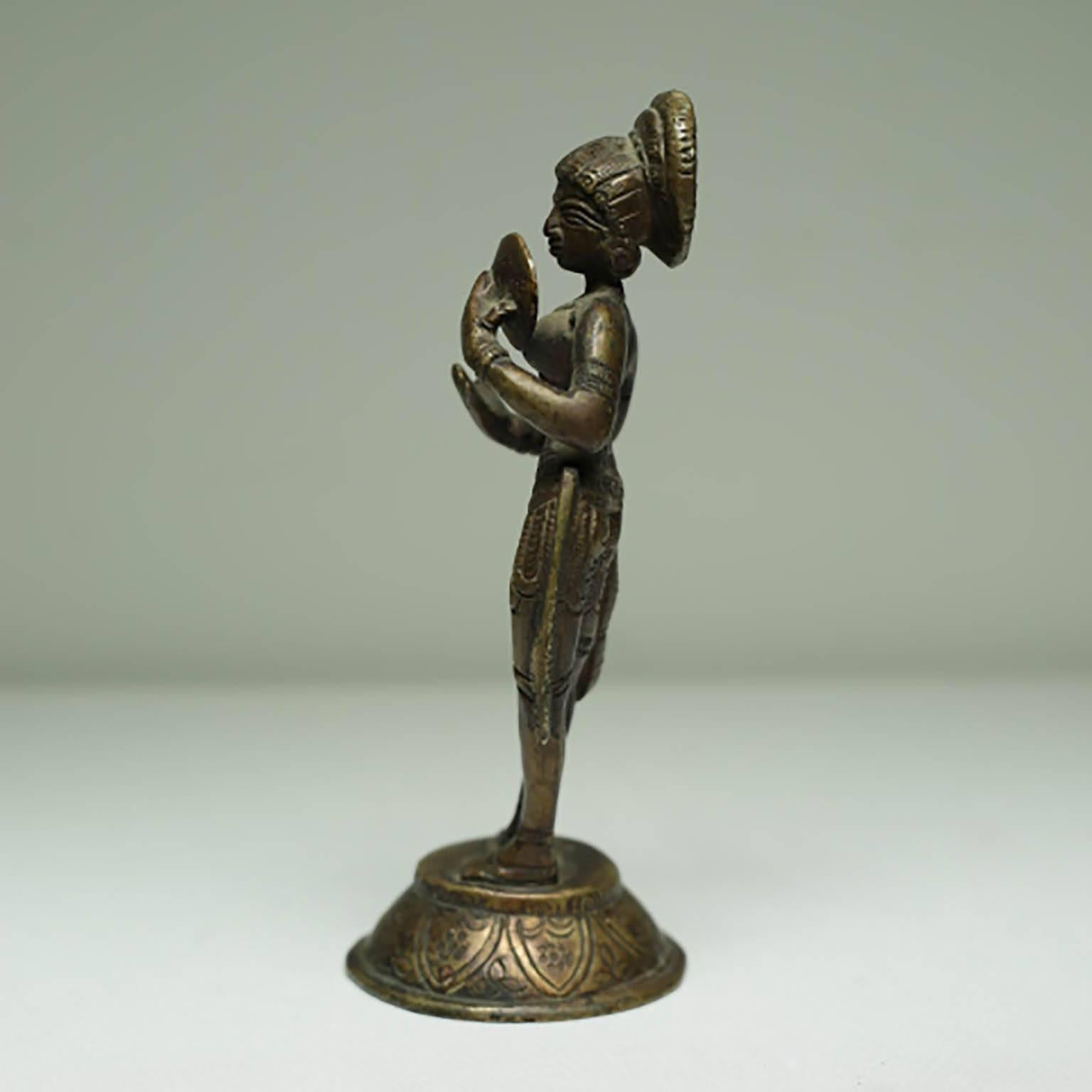 Small bronze Indian diety, circa 1960s-1970s.