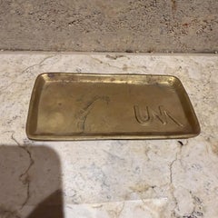 Italienisches Vintage-Tablett aus Bronze UM