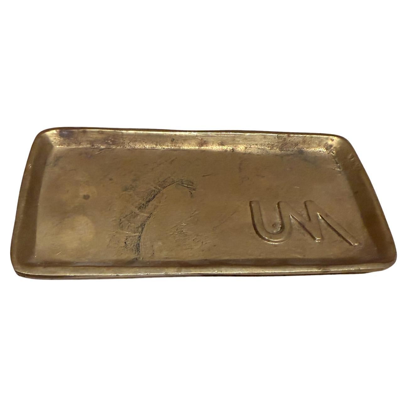 Bandeja italiana de bronce vintage UM