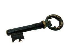 Vintage Bronze Schlüssel Korkenzieher und Flaschenöffner Metall Breweriana Barware, Österreich