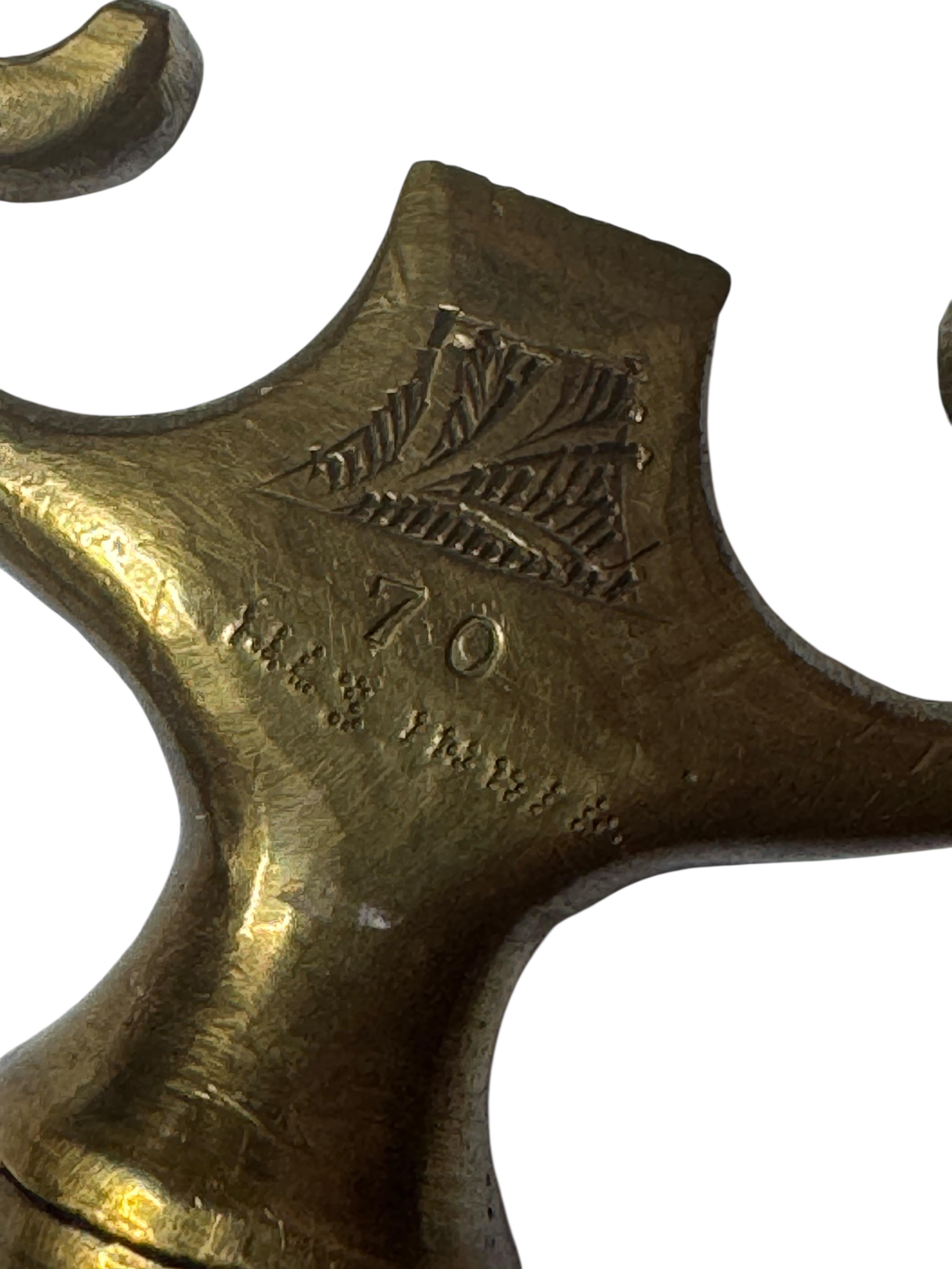 Vintage Bronze Clé Tire-bouchon et Décapsuleur Métal Breweriana Barware, France en vente 4