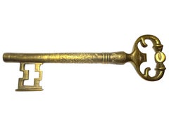 Vintage Bronze Key Corkscrew and Bottle Opener Metal Breweriana Barware, France