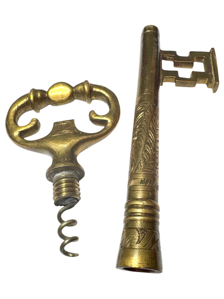 Tire-bouchon Décapouleur En Bronze - Clé De Cave - 15 Cm, 180g