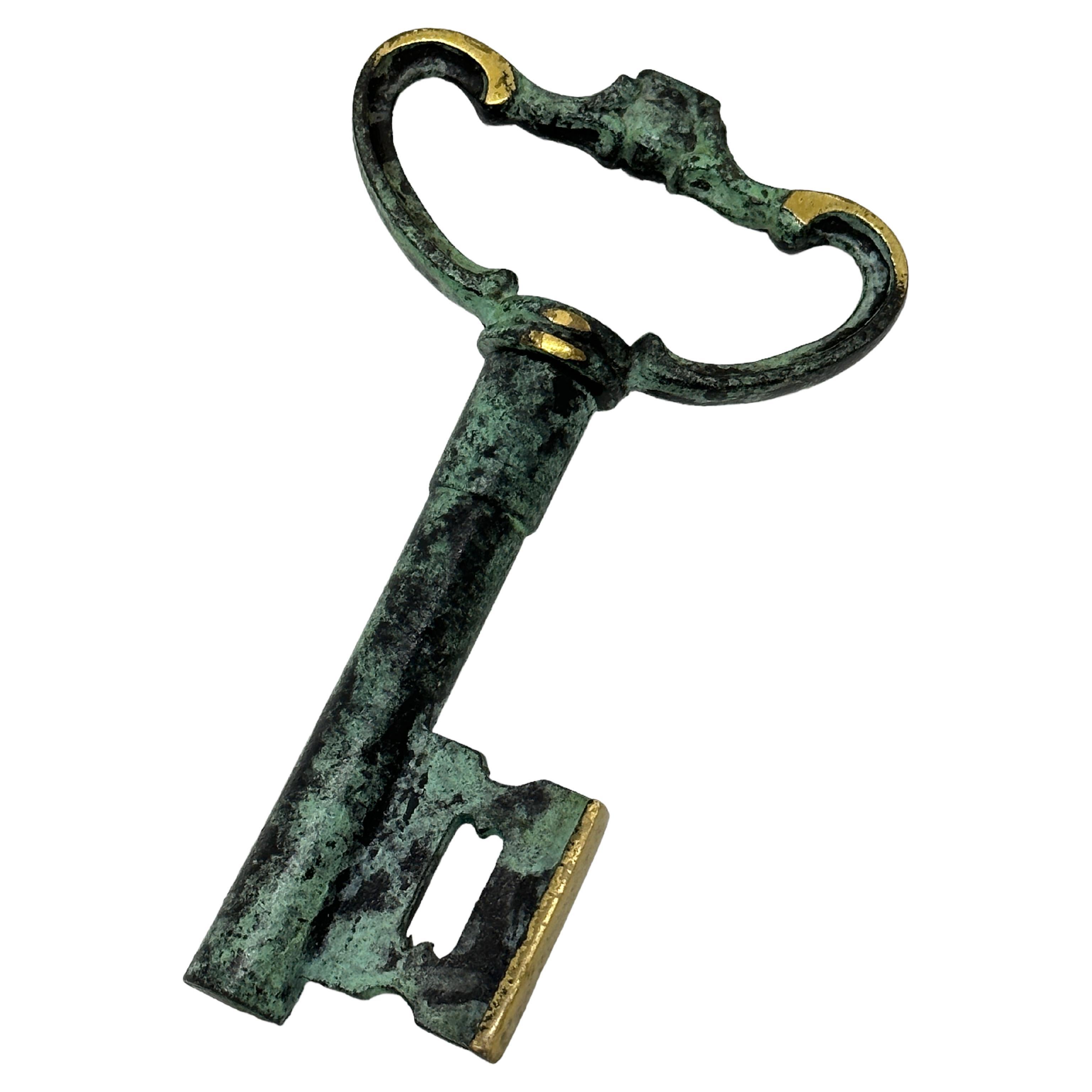 Vintage Bronze Key Corkscrew and Bottle Opener Metal Breweriana Barware, Germany