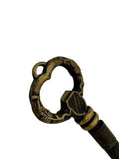 Vintage Bronze Key Corkscrew and Bottle Opener Metal Breweriana Barware, Italy