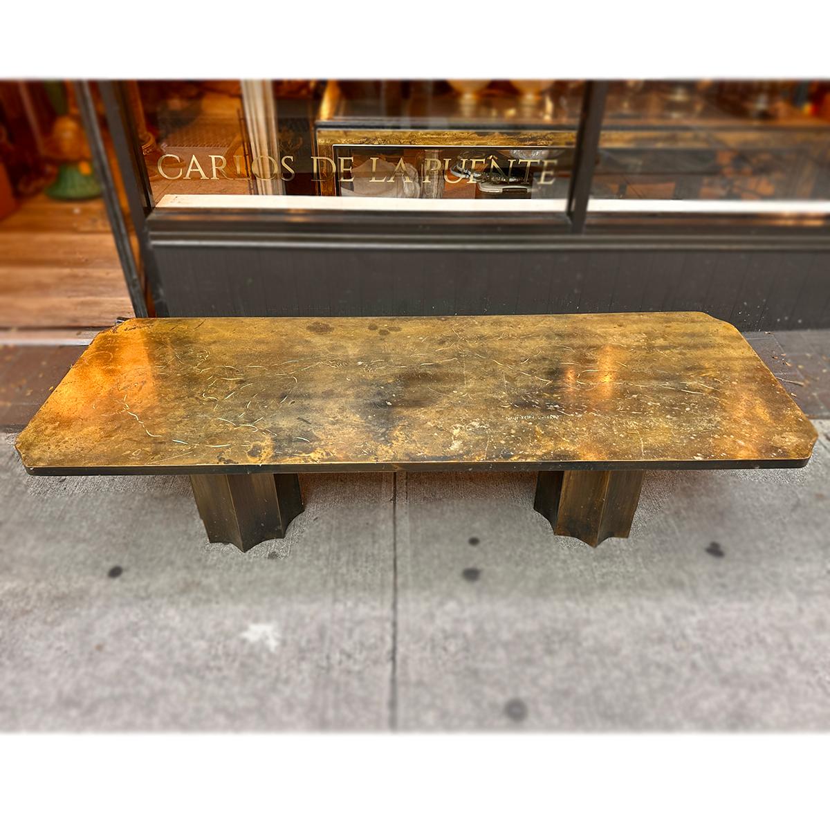 Vintage Bronze Laverne Coffee Table For Sale 2