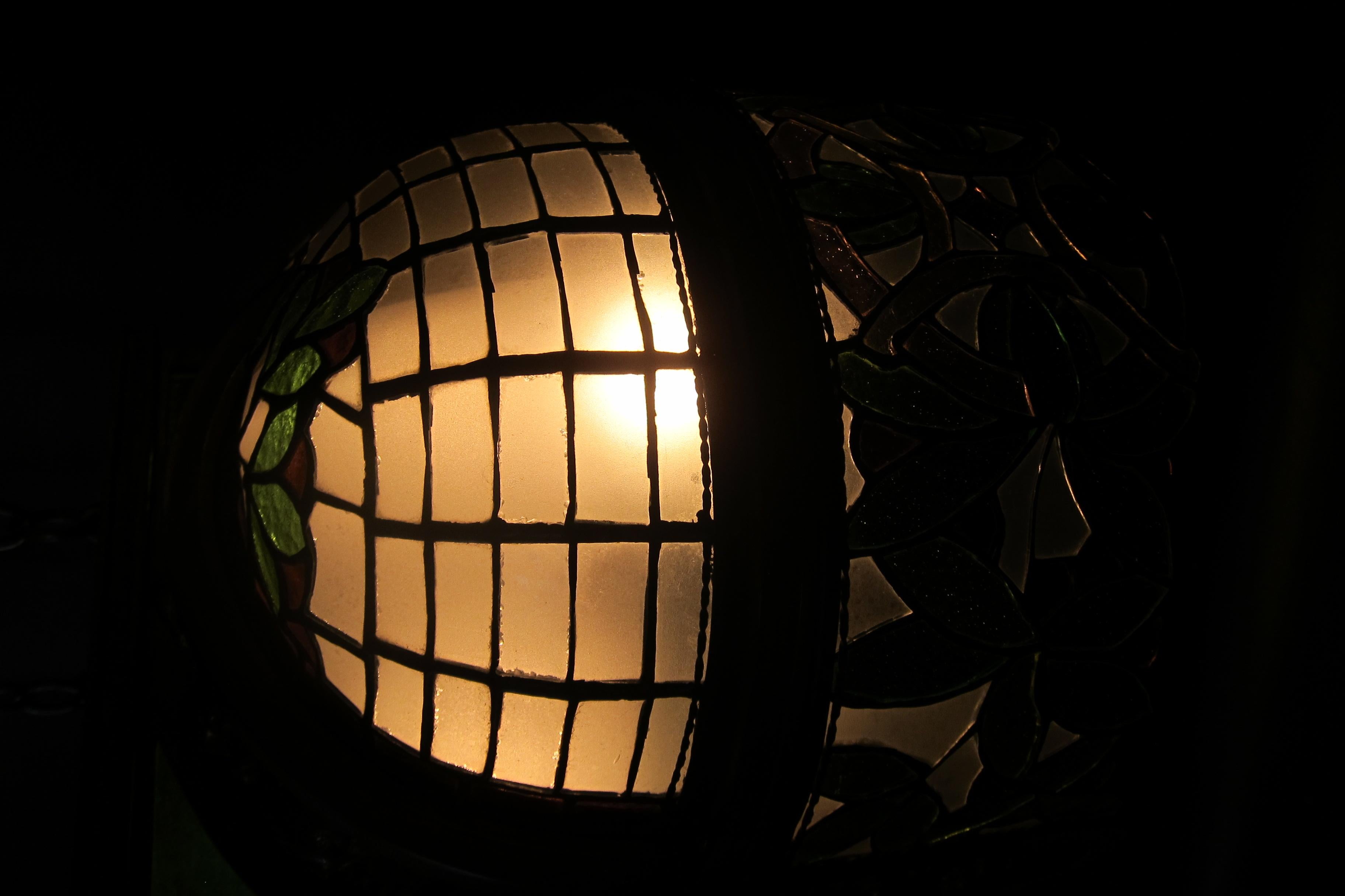 vintage stained glass ceiling light