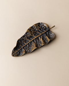 Vintage Bronze Leaf-Shaped Vide Poche Tray – Jewelry, Keys or Ashtray, Italy 60s