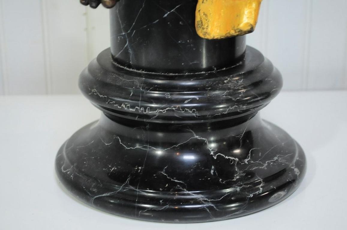 Vintage Bronze Marble French Neoclassical Style Cherub Putti Pedestal Sculpture 5