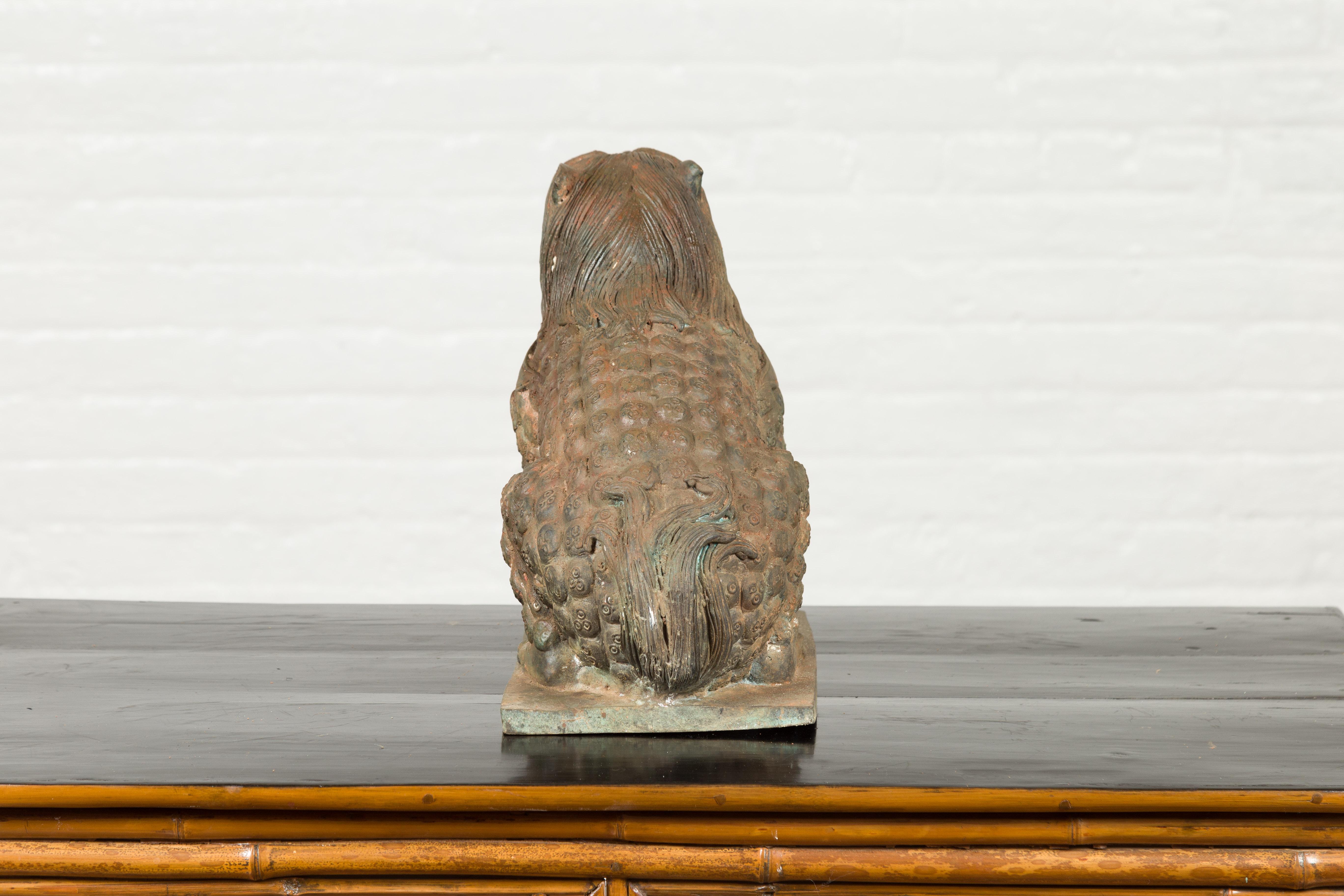 Sculpture mythique d'animal en bronze vintage sur socle rectangulaire en vente 6