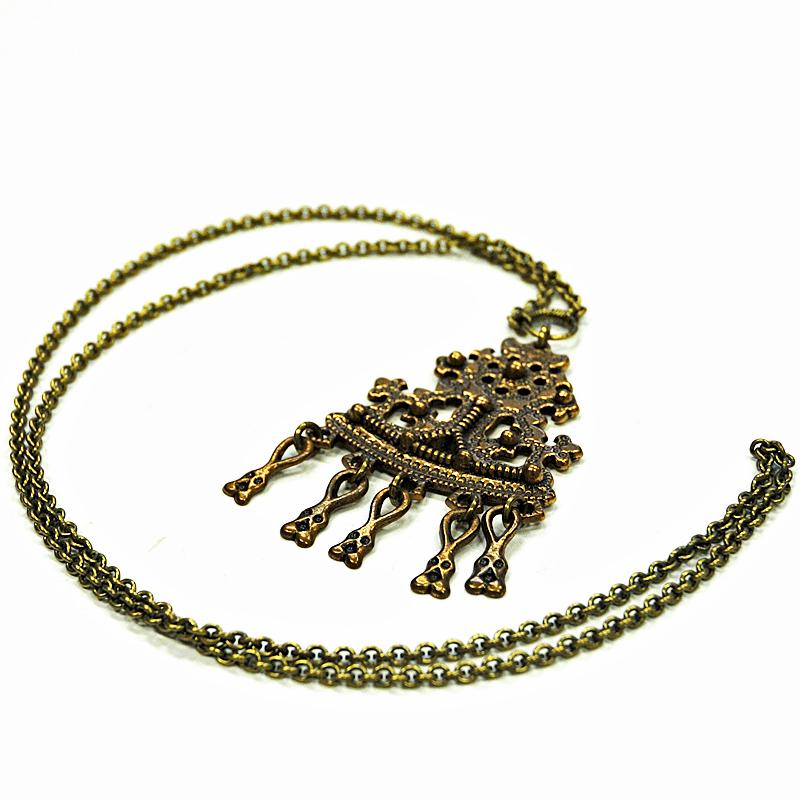 Vintage Bronze necklace Karku by Kalevala Koru Finland 1960s In Good Condition For Sale In Stokholm, SE