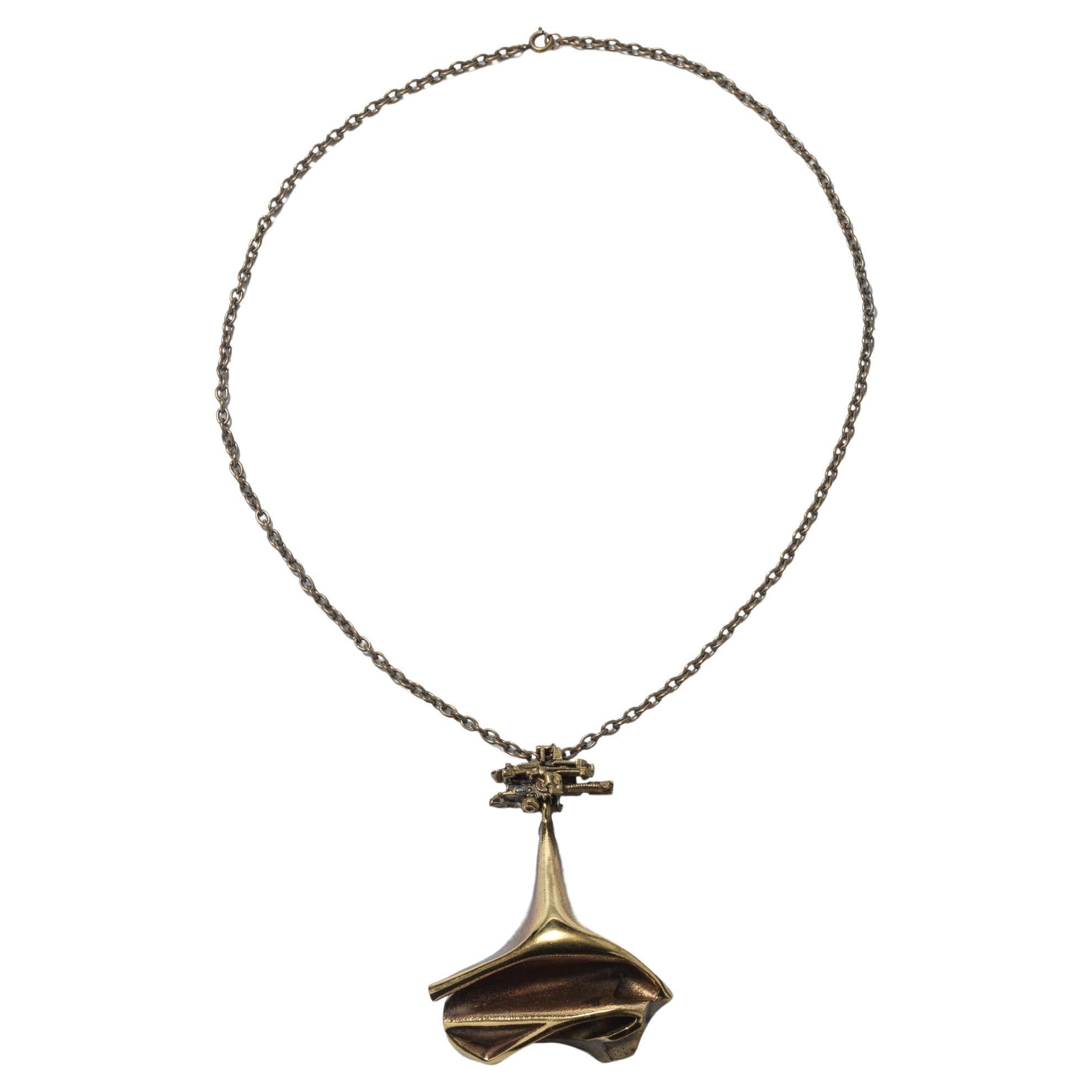 Vintage bronze necklace titled Bethlehem Steel by Lapponia.