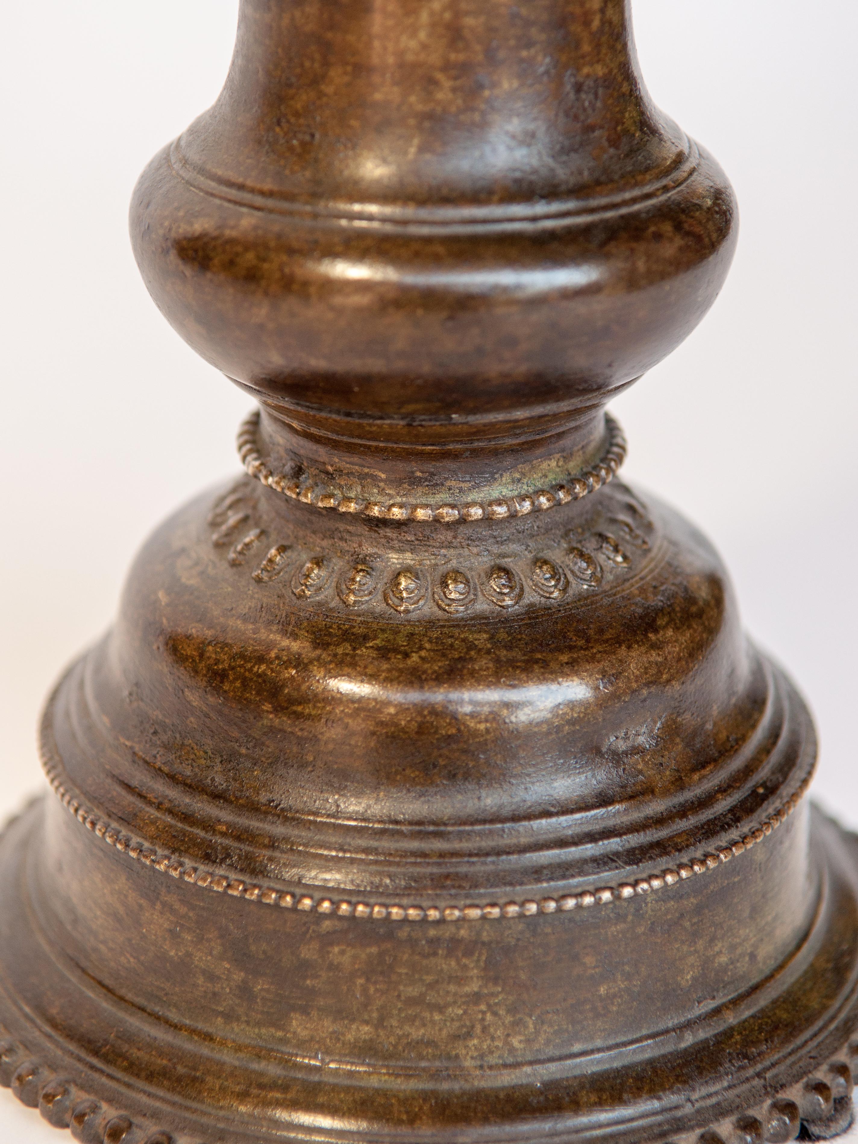 Nepalese Vintage Bronze Oil Lamp, Newar of Kathmandu Valley, Nepal, Mid-20th Century