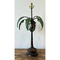 Vintage Bronze Palm Tree Lamp