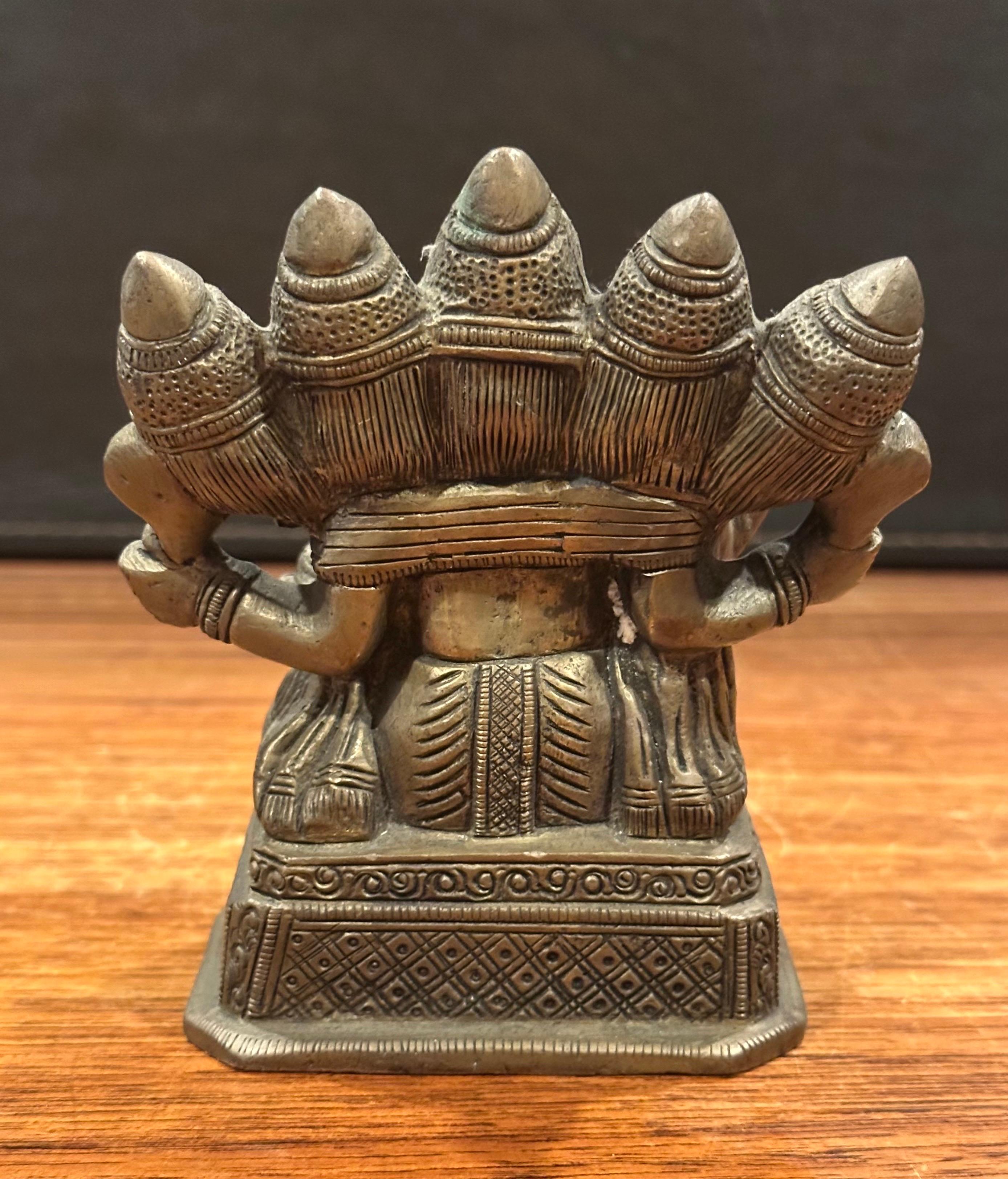 Idolo / Scultura Panchmukhi Ganesha in bronzo Hindu a cinque facce, Vintage By in vendita 1