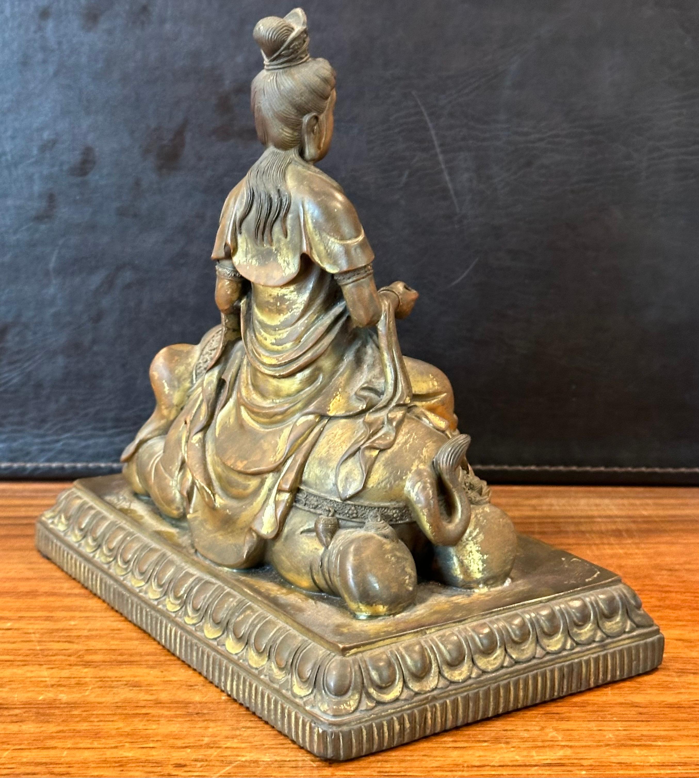 Vintage Bronze Partition Samantabhadra Elephant Buddha Sculpture For Sale 6