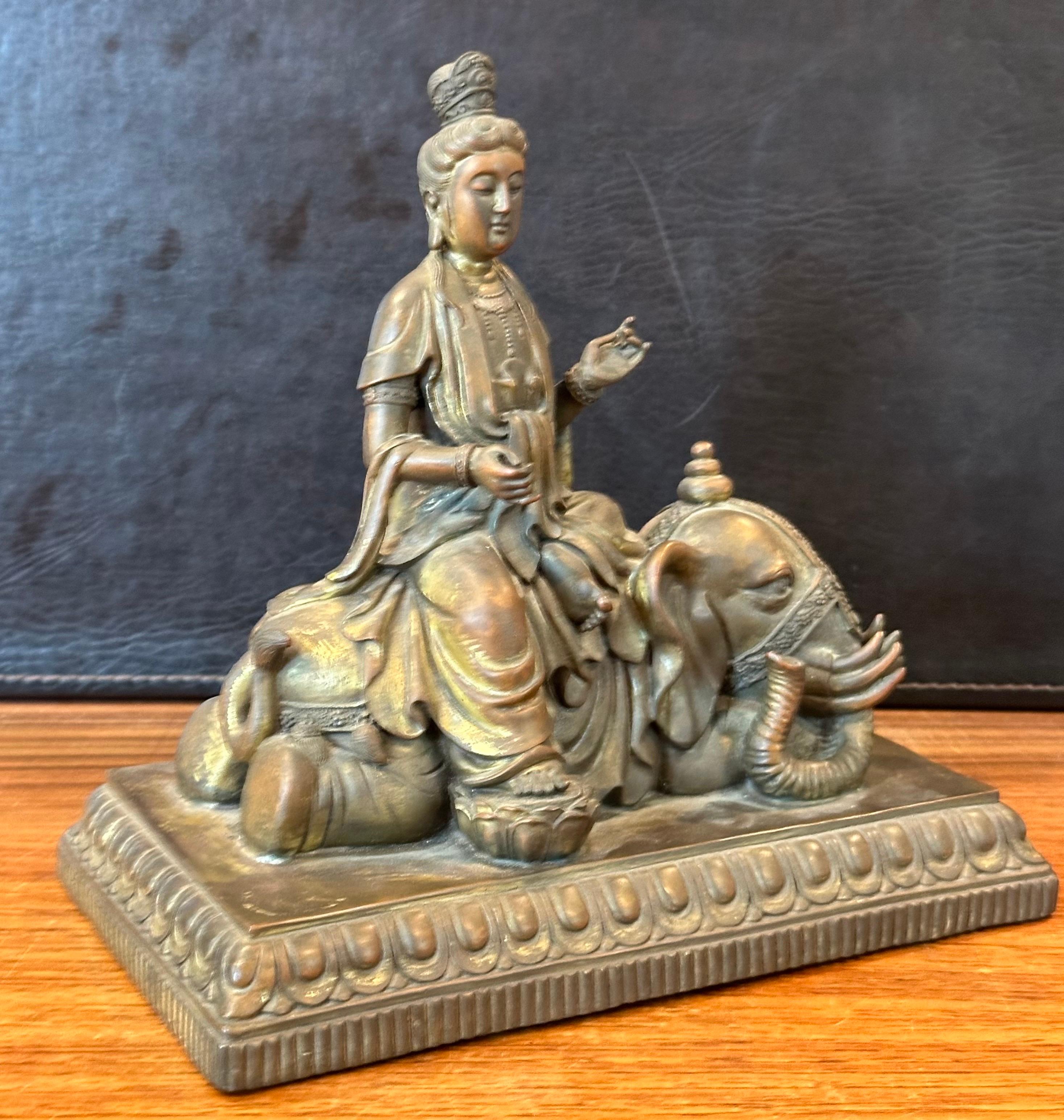 Vintage Bronze Partition Samantabhadra Elephant Buddha Sculpture For Sale 14
