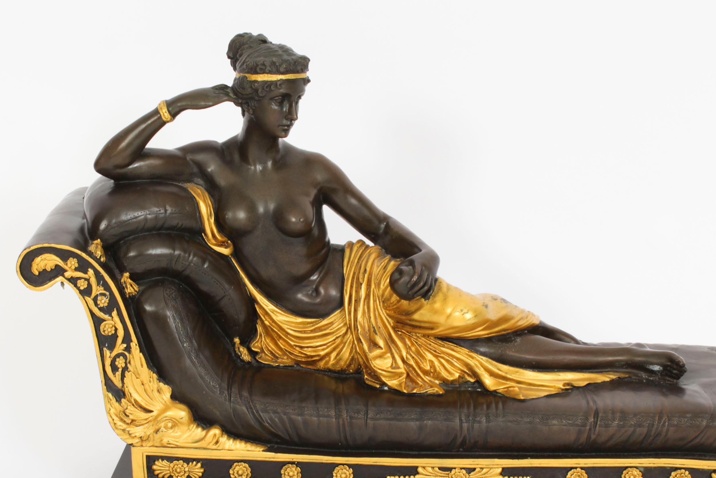 Neoclassical Revival Vintage Bronze Pauline Bonaparteas as Venus Victrix Late 20th Century For Sale