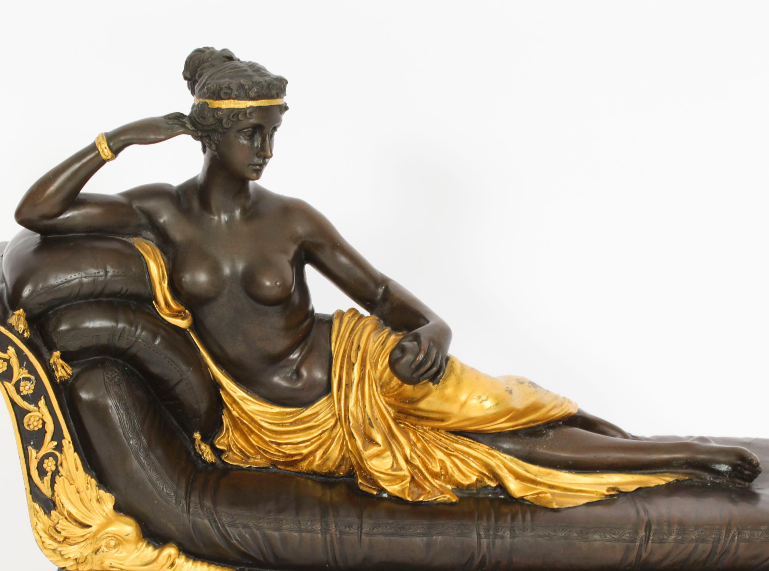 Italian Vintage Bronze Pauline Bonaparteas as Venus Victrix Late 20th Century For Sale