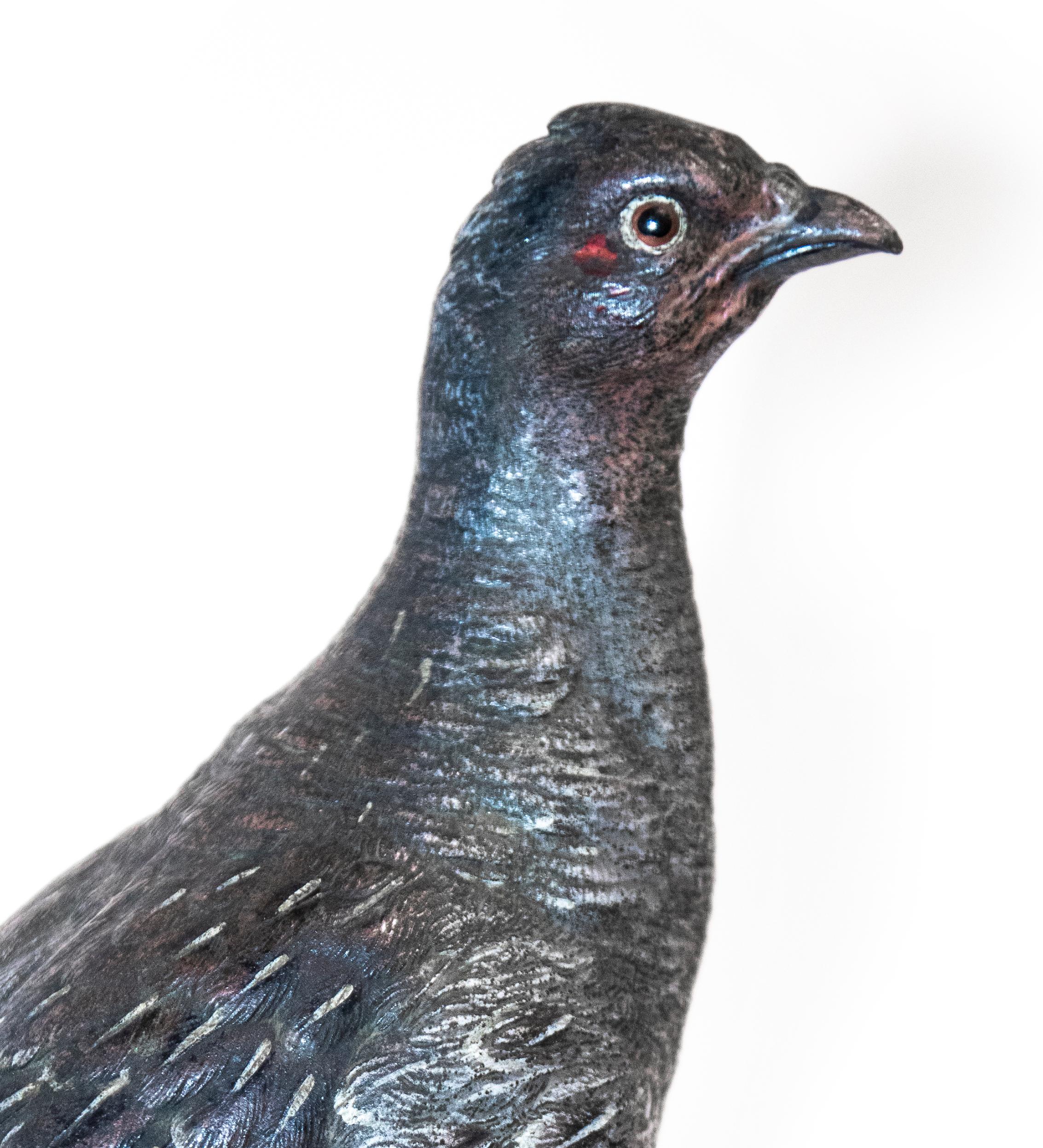 Mid-20th Century Vintage Bronze Pigeon Sculpture, France, 1950s For Sale