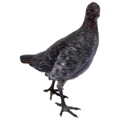 Vintage Bronze Pigeon Sculpture, France, 1950s