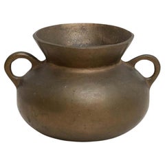 Vintage Bronze Pot, Rustic Design, Olot Spain, Circa 1930
