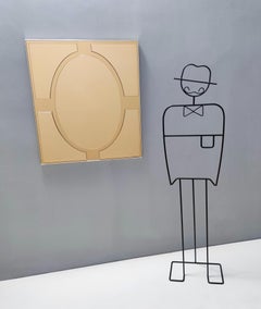 Postmodern Bronze Rectangular Wall Mirror by Giannobi, Italy