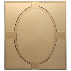 Postmodern Bronze Rectangular Wall Mirror by Giannobi, Italy