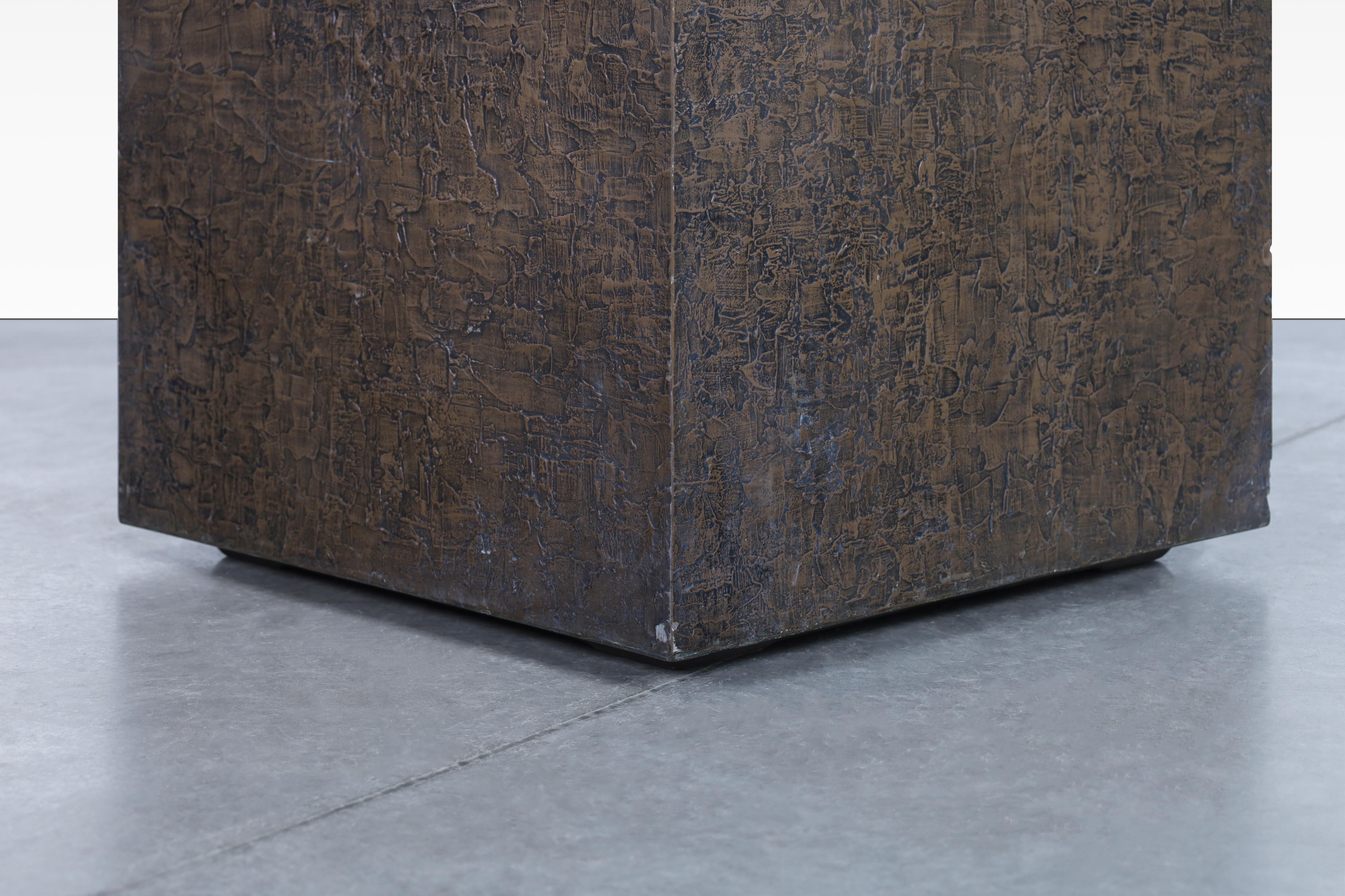Vintage Bronze Resin Square Planters by Forms and Surfaces 1