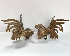 Vintage Bronze Rooster Statuette, Cocks Fights Set 2, France, 1960s