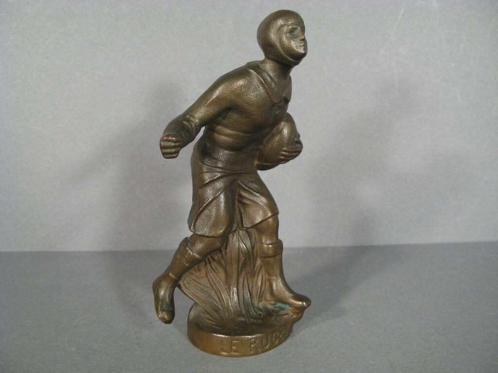 Vintage Bronze Rugby Player Sculpture -1Y71 4