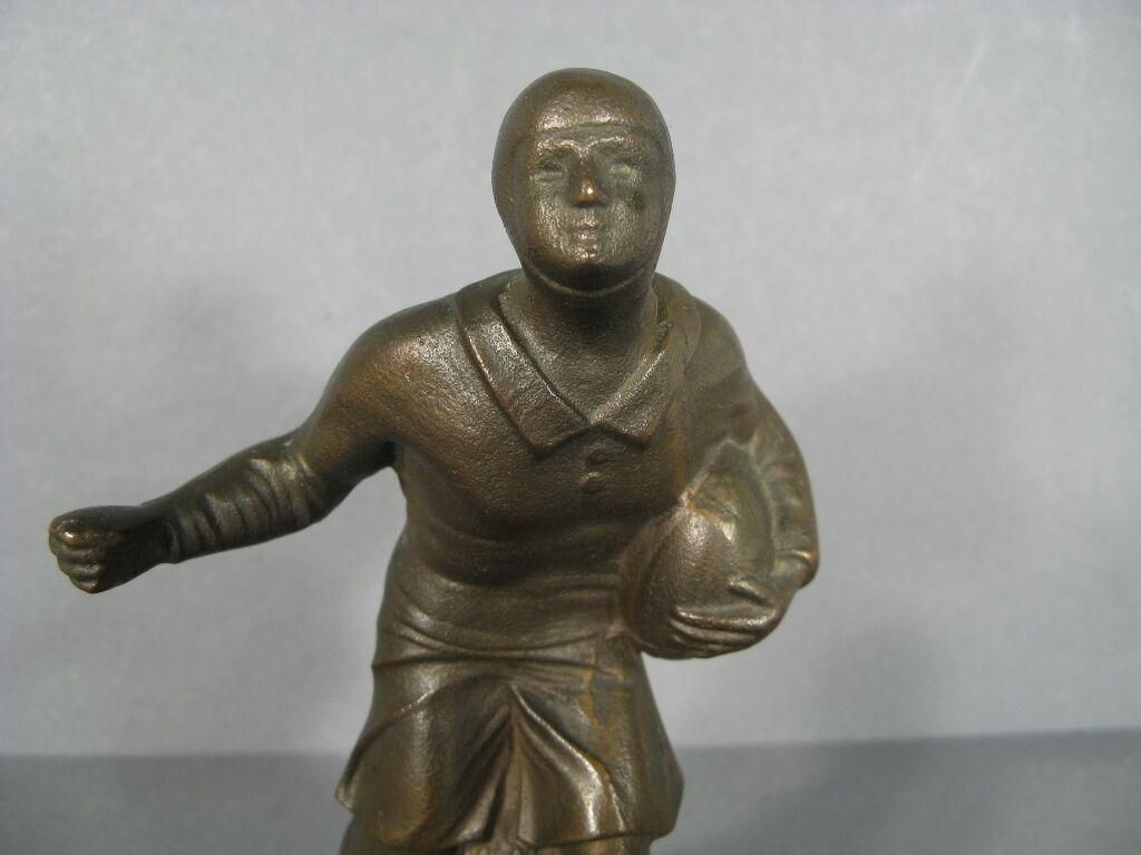 Vintage Bronze Rugby Player Sculpture -1Y71 6