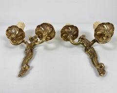 Vintage Bronze Sconces, Set Of 2, Massive, Belgium, 1960s