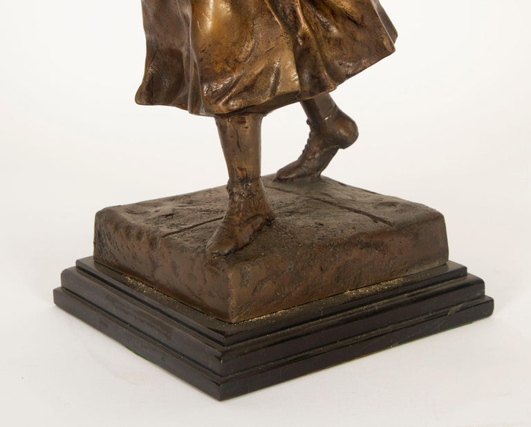 Statue Sculpture Bronze Représentant Un Joueur De Tennis - Style Art Déco/Art Nouveau - Signée Milo