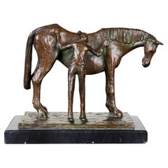 Scultura in bronzo vintage "Una lunga amicizia" di Frank Califano