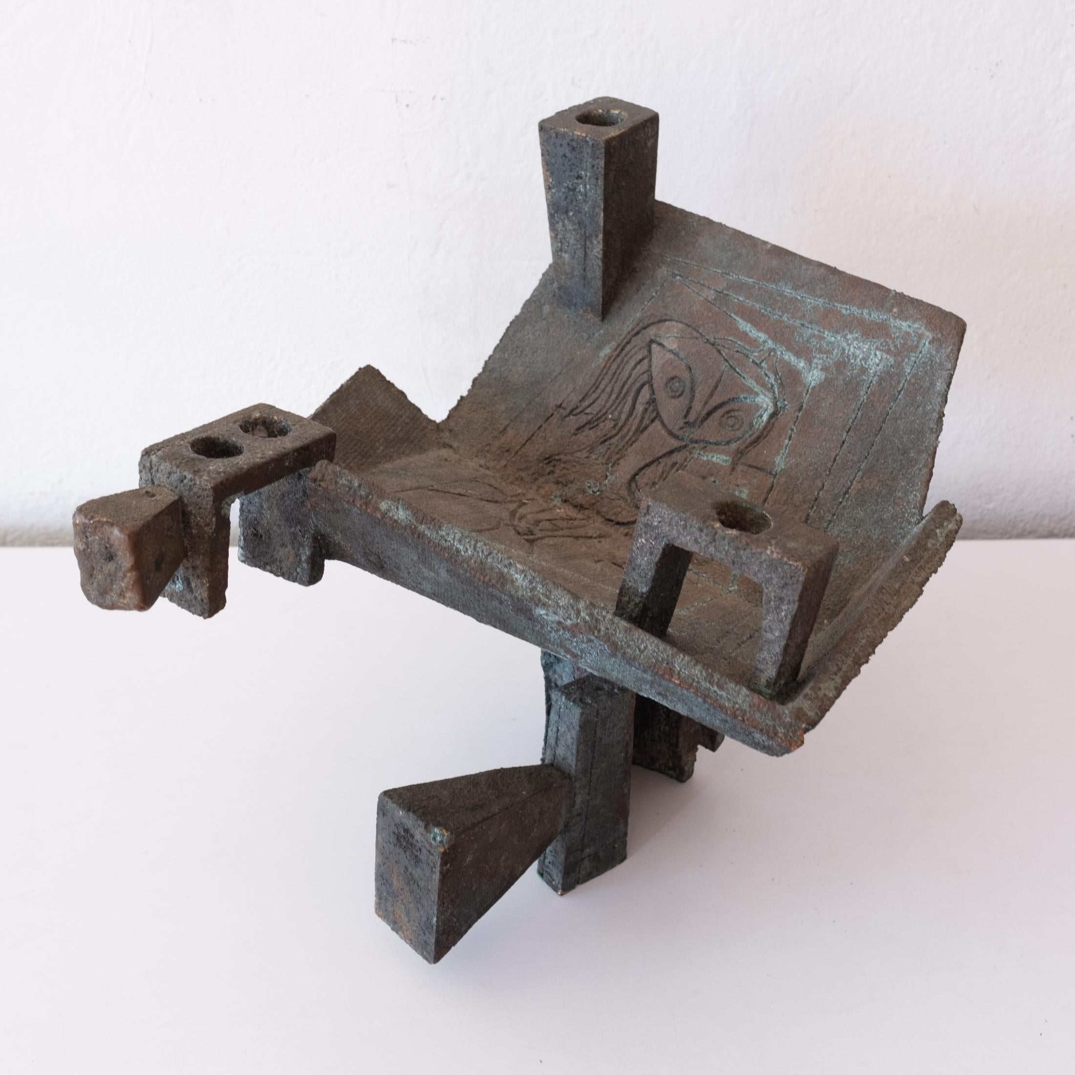 North American Vintage Bronze Sculpture by Paolo Soleri For Sale